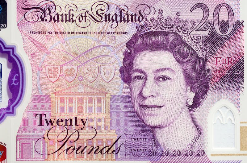 Neues Großbritannien zwanzig-Pfund-Anmerkungswährung
