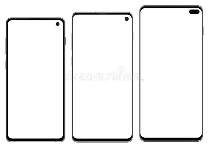 Neues Hoch-ausführlicher realistischer Smartphone-Satz lizenzfreie abbildung Neues Hoch-ausführlicher realistischer Smartphone-Satz lizenzfreie abbildung