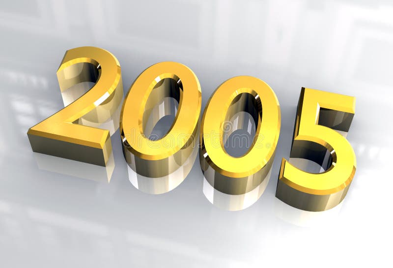 Neues Jahr 2005 im Gold (3D) vektor abbildung Neues Jahr 2005 im Gold (3D) vektor abbildung