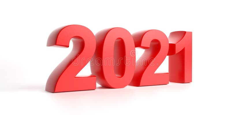 21 Neues Jahr Mit Rotem Hintergrund 21D Abbildung Stock Abbildung ...