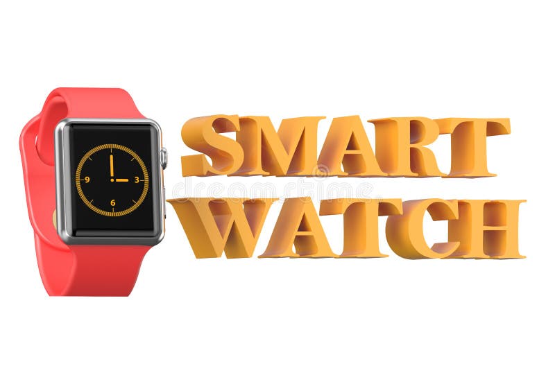 Neues rotes smartwatch vektor abbildung Neues rotes smartwatch vektor abbildung
