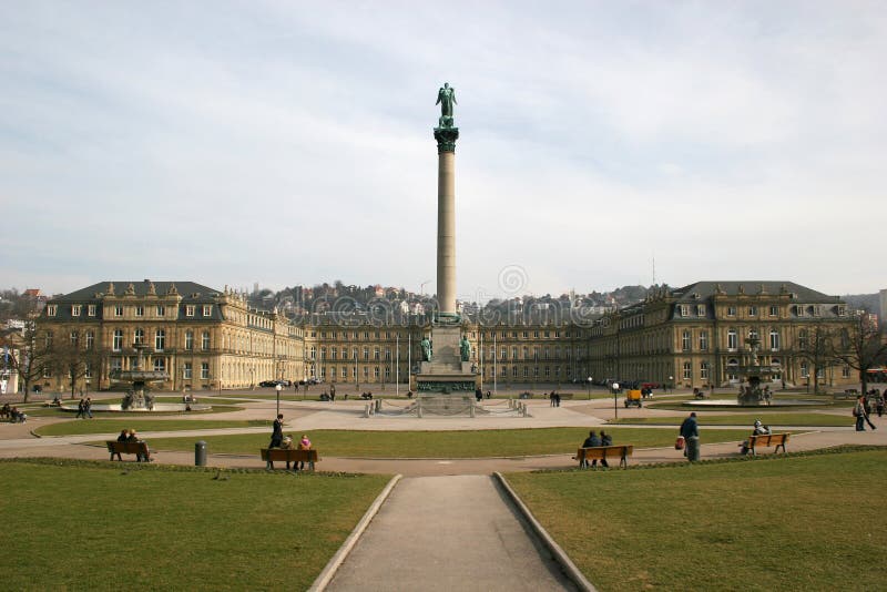 Square SchloÃŸplatz and Neues Schloss (new castle) of the german city Stuttgart. Square SchloÃŸplatz and Neues Schloss (new castle) of the german city Stuttgart