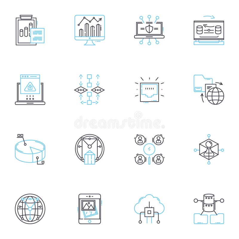 Neural Nerks linear icons set. Artificial Intelligence, Machine Learning, Robotics, Algorithms, Deep Learning, Neural vector illustration