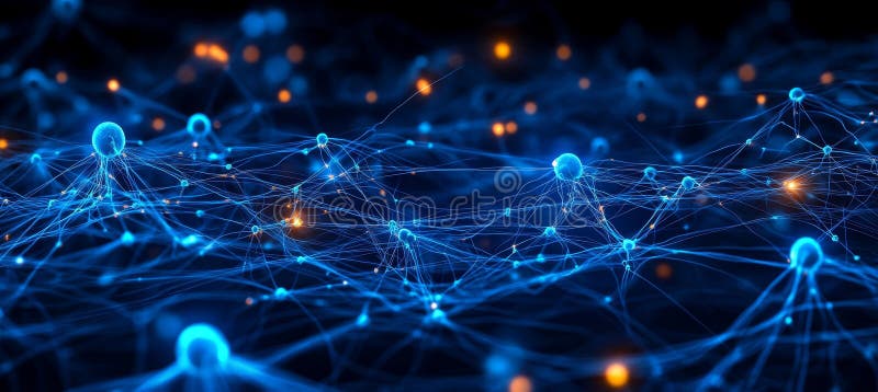 Neural Network, An Abstract Rendering of Interconnected Neurons and Synapses in the Brain royalty free illustration