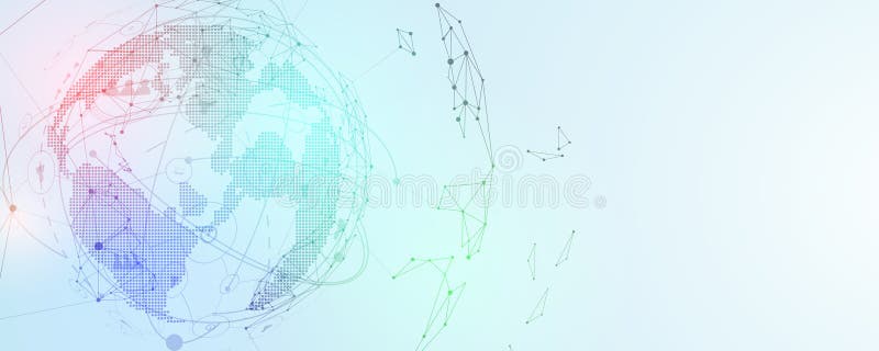 Neural network and artificial intelligence abstract background stock illustration