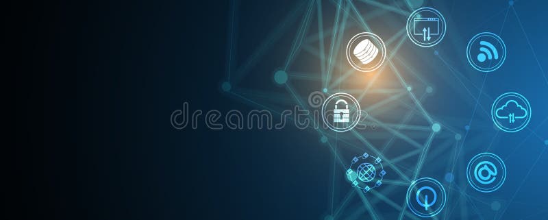 Neural network and artificial intelligence abstract background royalty free illustration