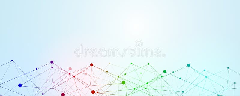 Neural network and artificial intelligence abstract background vector illustration