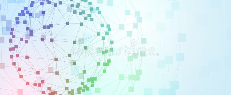 Neural network and artificial intelligence abstract background stock illustration