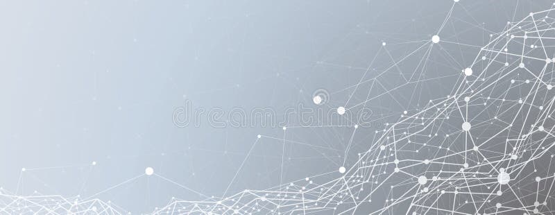 Neural network and artificial intelligence abstract background stock illustration