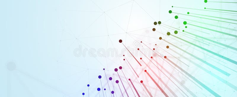Neural network and artificial intelligence abstract background stock illustration