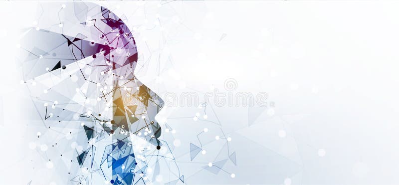 Neural network concept. Connected cells with links. High technology process. Abstract background stock illustration
