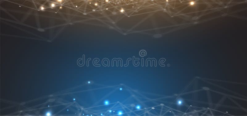 Neural network concept. Connected cells with links. High technology process. Abstract background stock illustration
