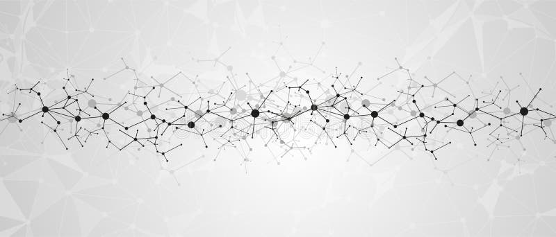 Neural network concept. Connected cells with links. High technology process. Abstract background royalty free illustration