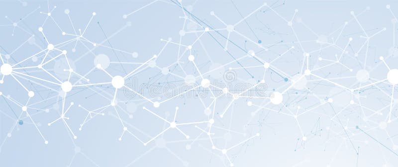 Neural network concept. Connected cells with links. High technology process. Abstract background stock illustration