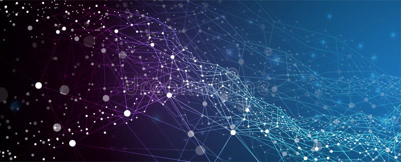 Neural network concept. Connected cells with links. High technology process. Abstract background vector illustration