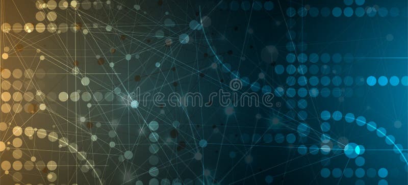 Neural network concept. Connected cells with links. High technology process. Abstract background vector illustration