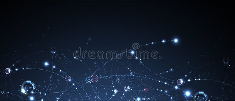 Neural network concept. Connected cells with links. High technology process. Abstract background stock illustration