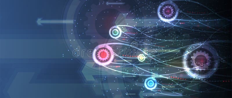 Neural network concept. Connected cells with links. High technology process. Abstract background vector illustration