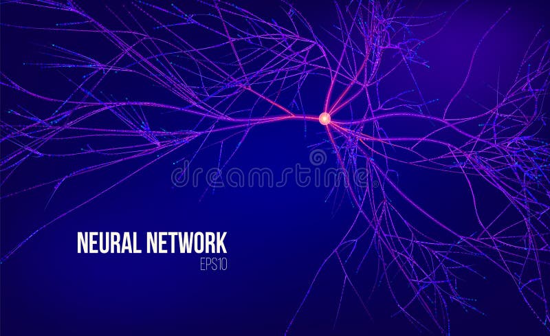 Neural network 3d abstract vector illustration. Data tree with root. Information stream. Kernel computing system. Background royalty free illustration Neural network 3d abstract vector illustration. Data tree with root. Information stream. Kernel computing system. Background royalty free illustration