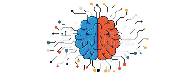 Neural network and data science technology background vector illustration