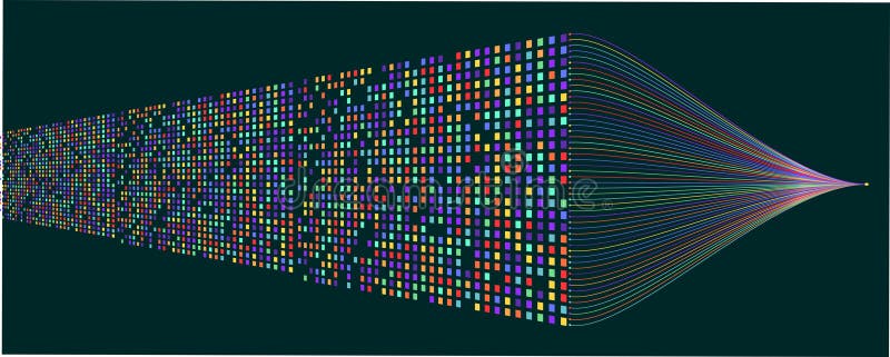 Neural network and data science technology background stock illustration