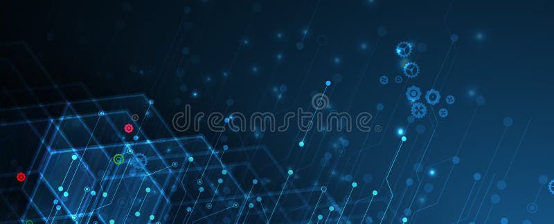 Neural network and data science technology background vector illustration