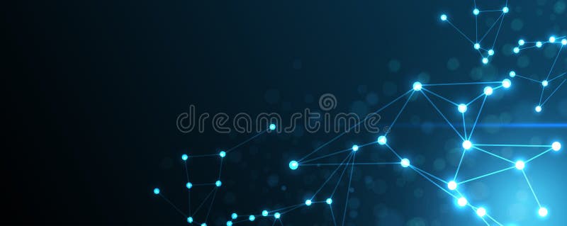 Neural network and data science technology background vector illustration