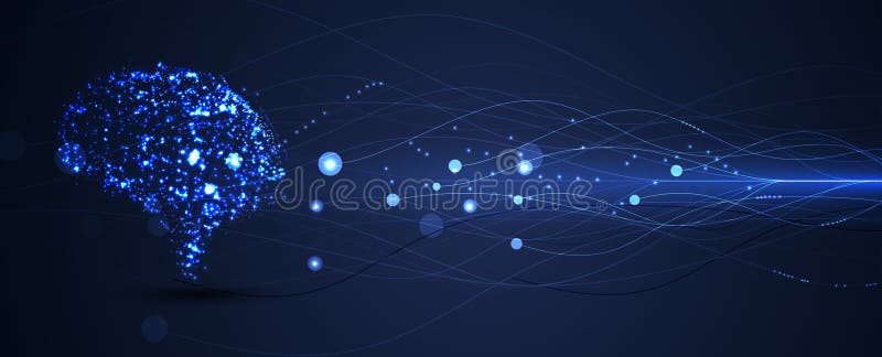 Neural network and data science technology background vector illustration