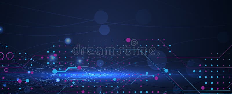 Neural network and data science technology background stock illustration