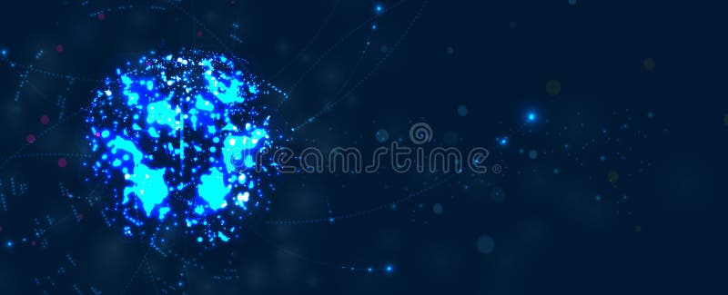 Neural network and data science technology background vector illustration