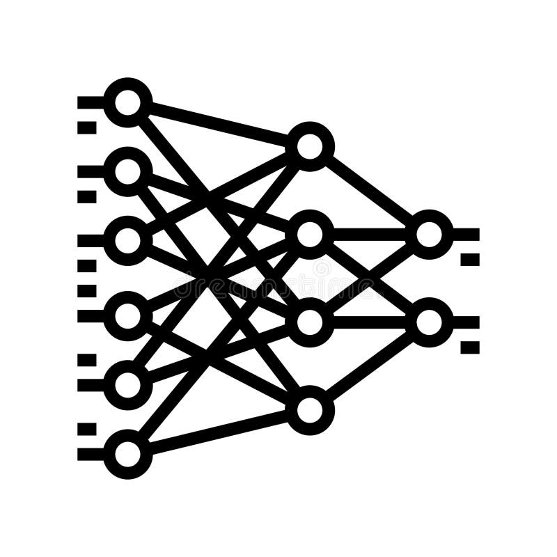 Neural network diagram nlp line icon vector illustration vector illustration