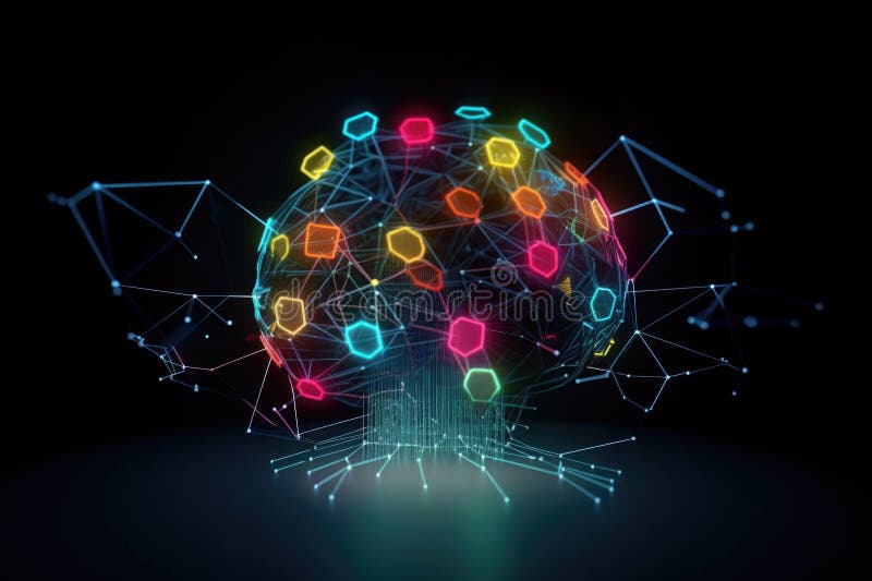 Neural network, generating innovative and creative ideas for new business royalty free illustration