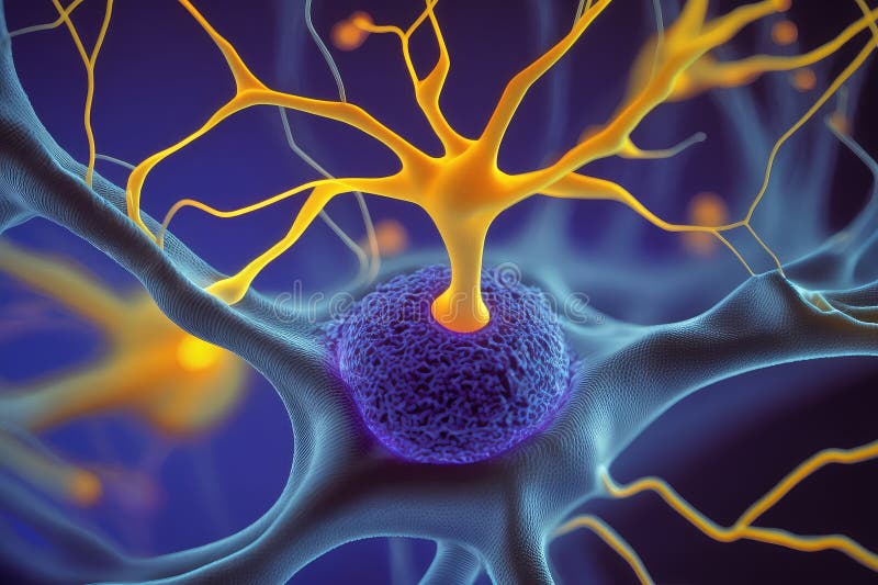 Neural network, learning new skill, by practicing over and over royalty free illustration