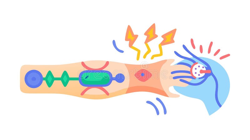 Neural pathway communication: brain signals and neuroscience, vector design Generative AI royalty free illustration