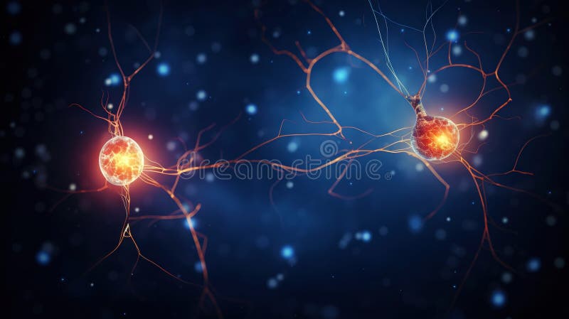 Neuron complex connection. Neural net. Research of nerve network. Human mind cells data analysis. Generative AI. AI generated