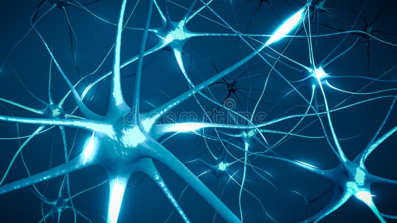 Neuronen in hersenen lijn 3D animatie van neuraal netwerk