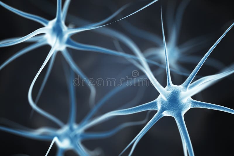Neuronen im Gehirn stock abbildung Neuronen im Gehirn stock abbildung