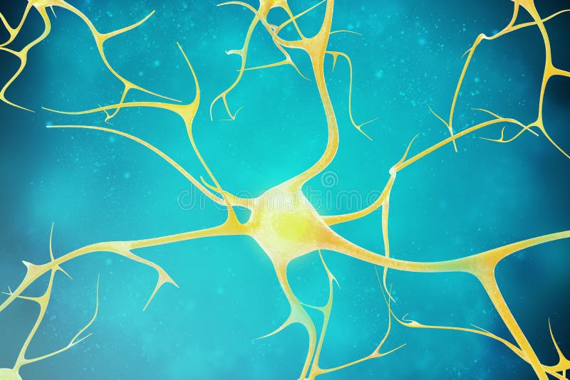 Neurons in the beautiful background. 3d illustration of a high quality