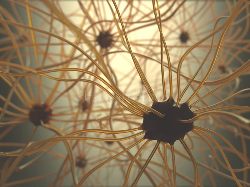 Image concept of neurons interconnected in a complex brain network. Image concept of neurons interconnected in a complex brain network.