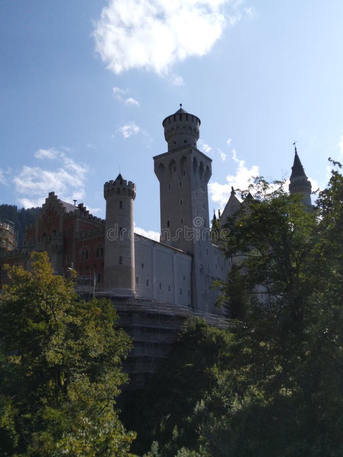 Neuschwanstein Castle in Baviera, Germany, close view stock photography