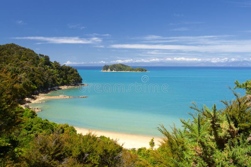 Neuseeland Landschaft. Nationalpark Abel Tasman lizenzfreie stockfotos