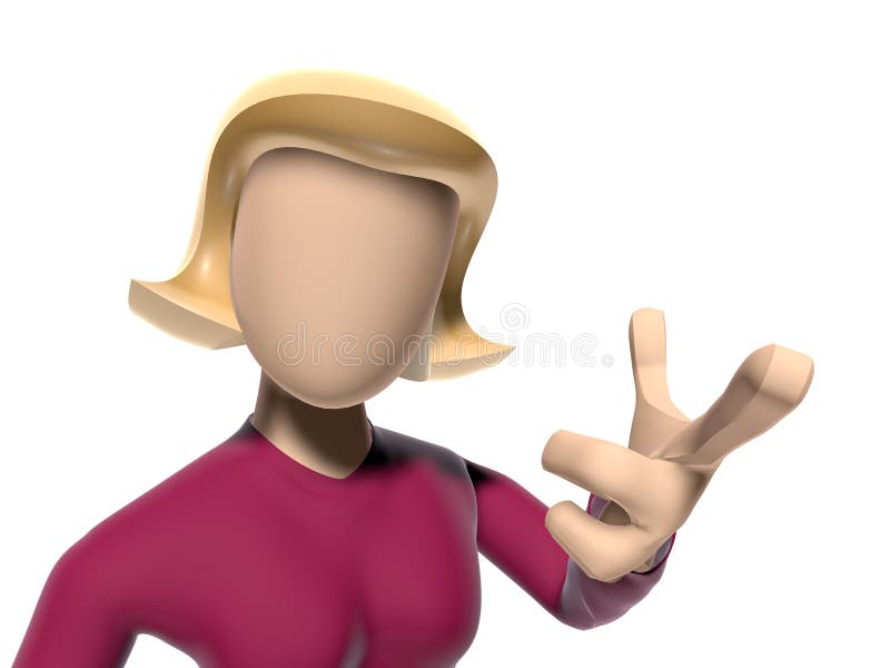 neutraler Charakter Dame 3D in einer kühlen Lage stock abbildung neutraler Charakter Dame 3D in einer kühlen Lage stock abbildung