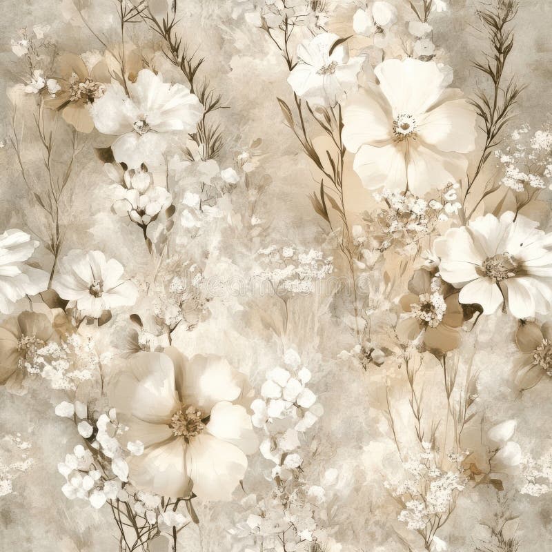 Neutralne kolory dzikie kwiaty boho zmieszane pszenica i trawa pampas Bukiet Boho royalty ilustracja