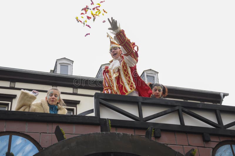Neuwied, Tyskland den 11 februari 2013 Årlig tysk karnival, Rosenmontag Engelska: Rose Måndag äger rum på Shrove måndag