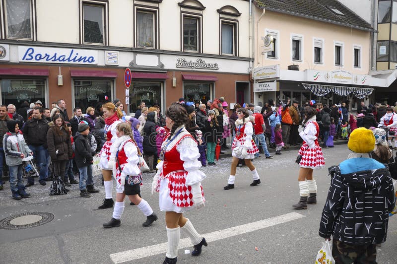 Neuwied, Tyskland den 11 februari 2013 Årlig tysk karnival, Rosenmontag Engelska: Rose Måndag äger rum på Shrove måndag