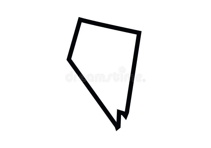 Nevada Outline Map State Shape Stock Vector Illustration of isolated