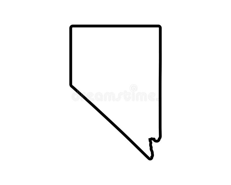 US State Map. Nevada Outline Symbol Stock Vector Illustration of land