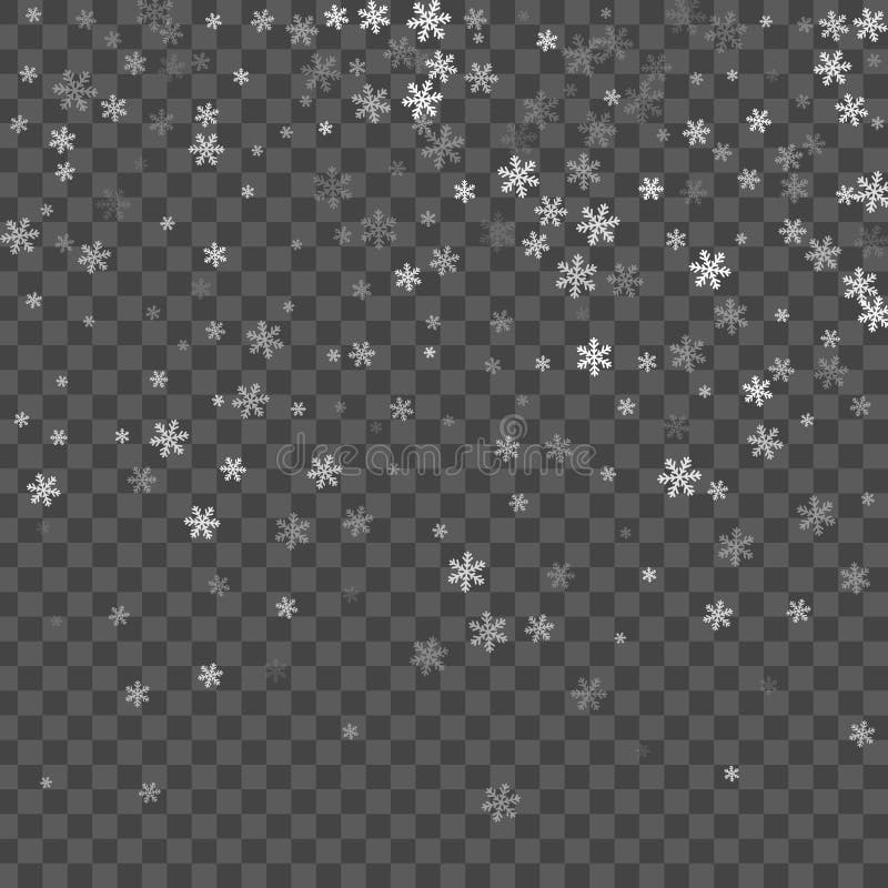 Neve di caduta di natale creativo astratto isolata su fondo Arte di clipart dell'illustrazione di vettore per la festa di natale