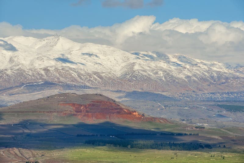 Snow on Mount Hermon, mountain cluster in the Anti-Lebanon mountain range, Golan Heights, Israel. Snow on Mount Hermon, mountain cluster in the Anti-Lebanon mountain range, Golan Heights, Israel