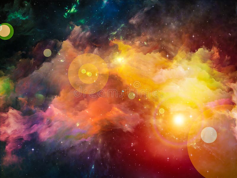 Colors in Space series. Background design of colorful clouds and space elements on the subject of art, creativity, imagination, science and design. Colors in Space series. Background design of colorful clouds and space elements on the subject of art, creativity, imagination, science and design